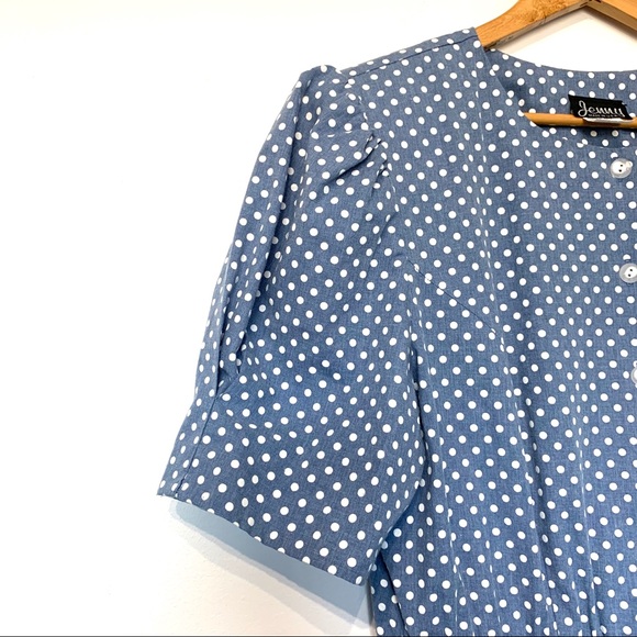 COPY - Vintage pin up style polka dot midi dress pockets - Picture 2 of 5